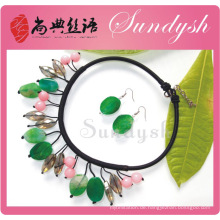 Guangzhou Großhandel Grüne Edelsteine ​​Stein Modeschmuck Sets